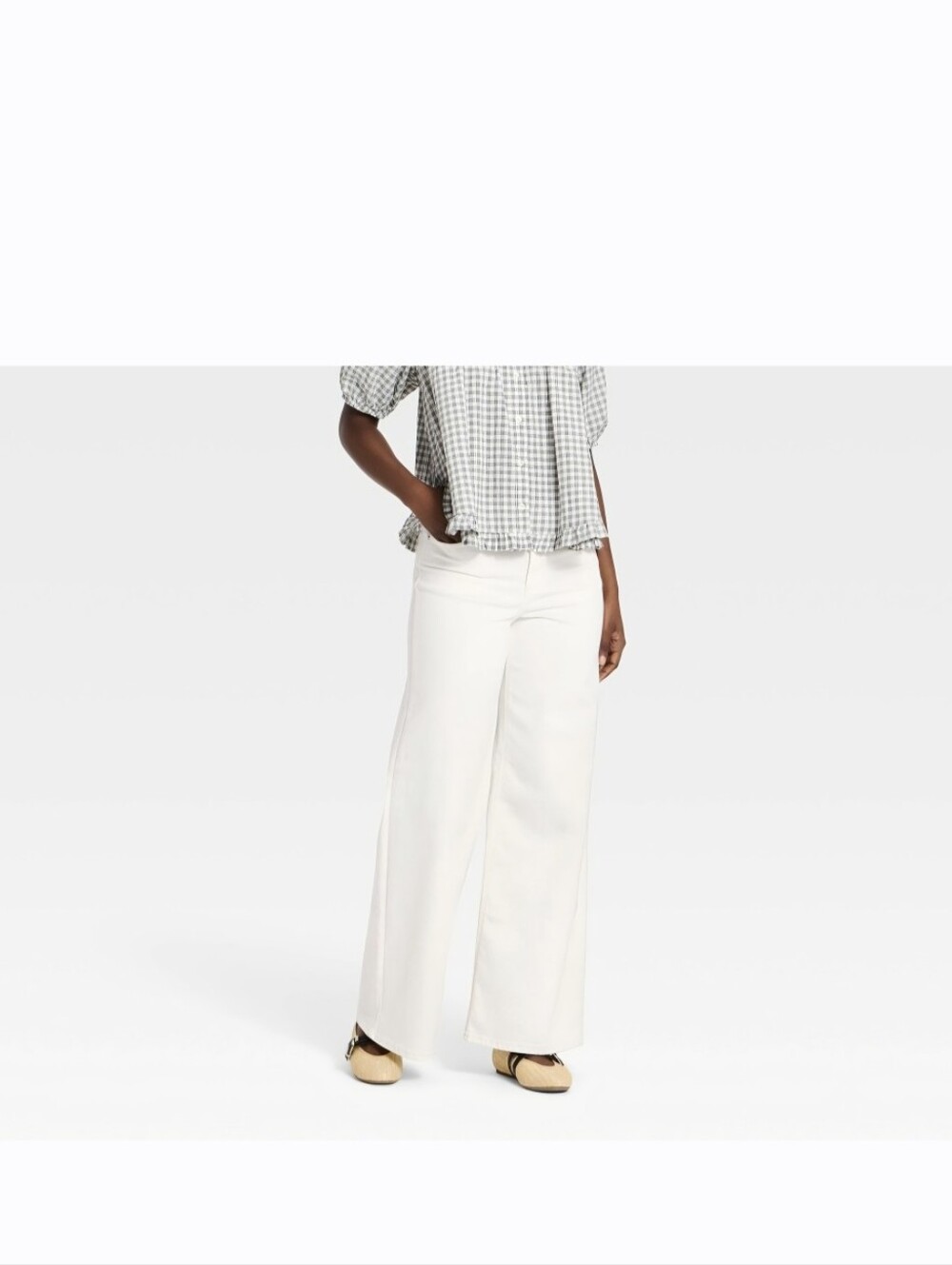 Universal Thread Wide-Leg Jeans in Off-White